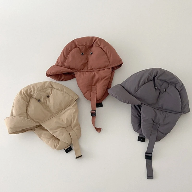 Child's Protective Winter Hat with Soft Down Cotton Filling for Outdoor Fun Cold Weather Comfortable Earflap Bonnet Caps