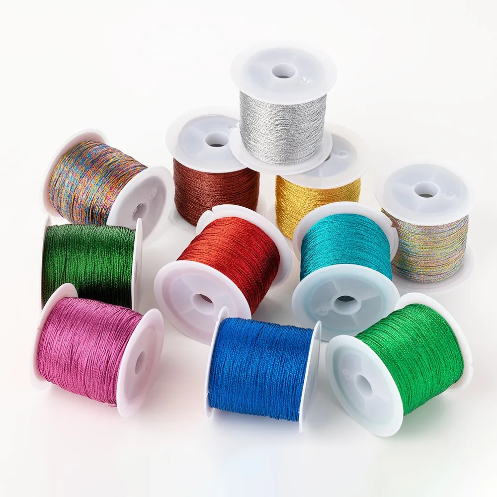 Premium Nylon Gold-Silver Thread for Jewelry Crafting - 50m, 0.4mm