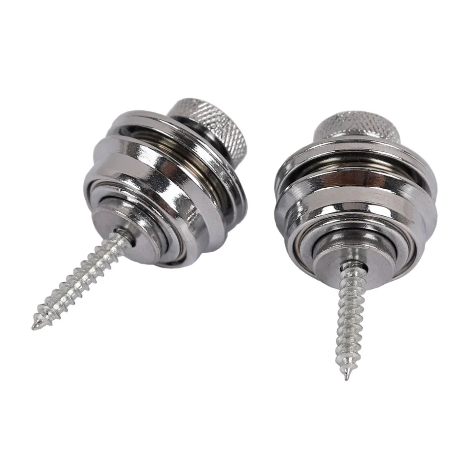 Professionelle 2 Teile/satz Flachkopf Quick Fix Metall Gitarre Straplock-Taste für E-gitarre Bass 3 Farben – Detail 8