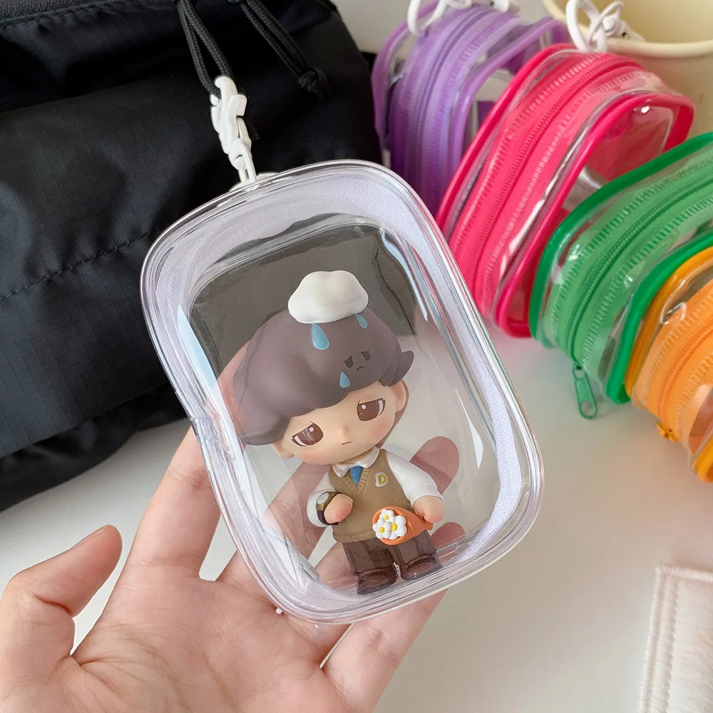 Transparente Plüschpuppen Aufbewahrungstasche Quadratische Organizer Box Outdoor Display Tasche mit Schlüsselanhänger Anime Cartoon Spielzeug Schutzhülle – Detail 4