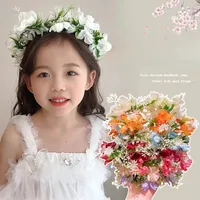 Fille couronnes de fleurs guirlande couronne diadème mariage Baroque bandeau cheveux fleur couronne mariée bandeau fée princesse cheveux diadèmes 2