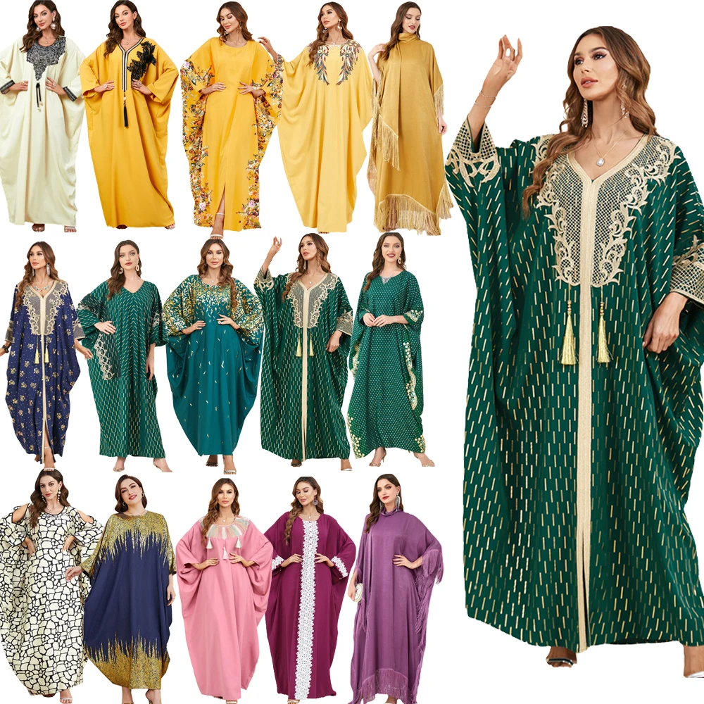 

Марокканское женское платье, мусульманская абайя, молитвенный кафтан с рукавами «летучая мышь», индийское Макси-Платье, длинные платья, длинные платья
