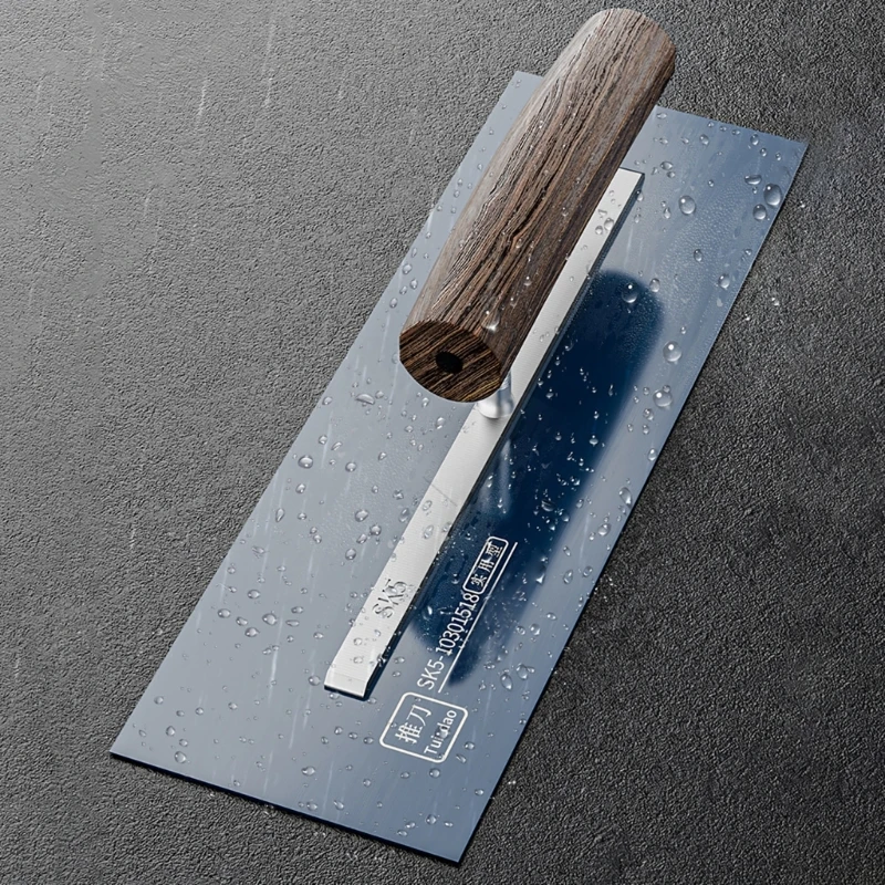 Finishing Trowel SK5 Steel with Wooden Handle, Plaster Trowel  Wall Plastering Skimming Trowel Building Drywall Tools Y5GB 2