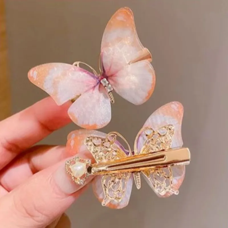 5pcs/set Gradient Butterfly Cute Baby Hairpins Kids Hair Clips Pins Children Headwear Princess Barrette for Girls Accessories