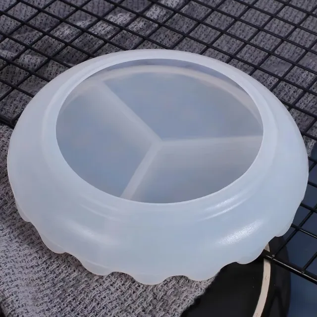 Mirror Waved Dish Crystal Glue Silicone Mold Handmade Round Flat Bottom Storage Box Molds DIY Accessories Arts Crafts Clay Mold 3