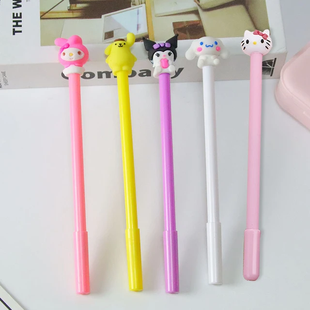 12pcs Gel Pen Sanrio Cinnamoroll Melody Hello Kitty Cartoon Black Pen 0.5mm  Anime Stationery School Supplies Kawaii Kids Pens - AliExpress