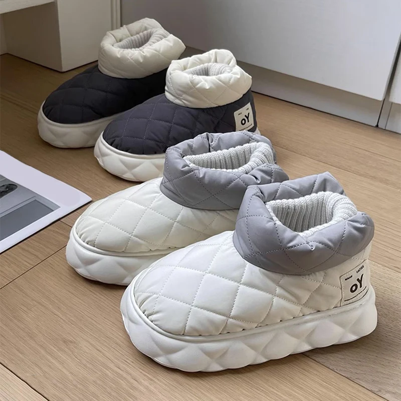 Warm Waterproof Plush Ankle Boots Slippers for Women - true deals club