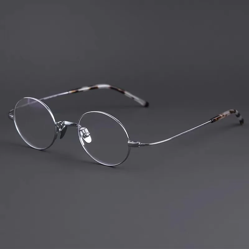 

Pure Titanium Japanese Designer Handmade Glasses Frame Men Retro Small Round Ultralight Myopia Eyeglasses Prescription Eyewear