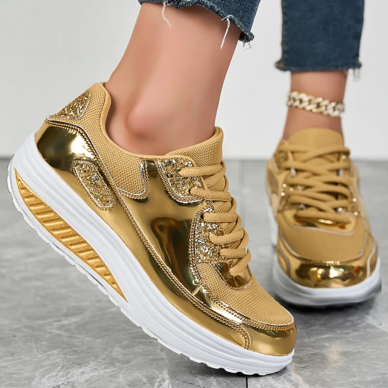 Mesh Breathable Women Casual Sneakers Lace-up Vulcanized Shoes Ladies Platform Sneakers Female Shoes Plus Size Zapatos De Mujer 4