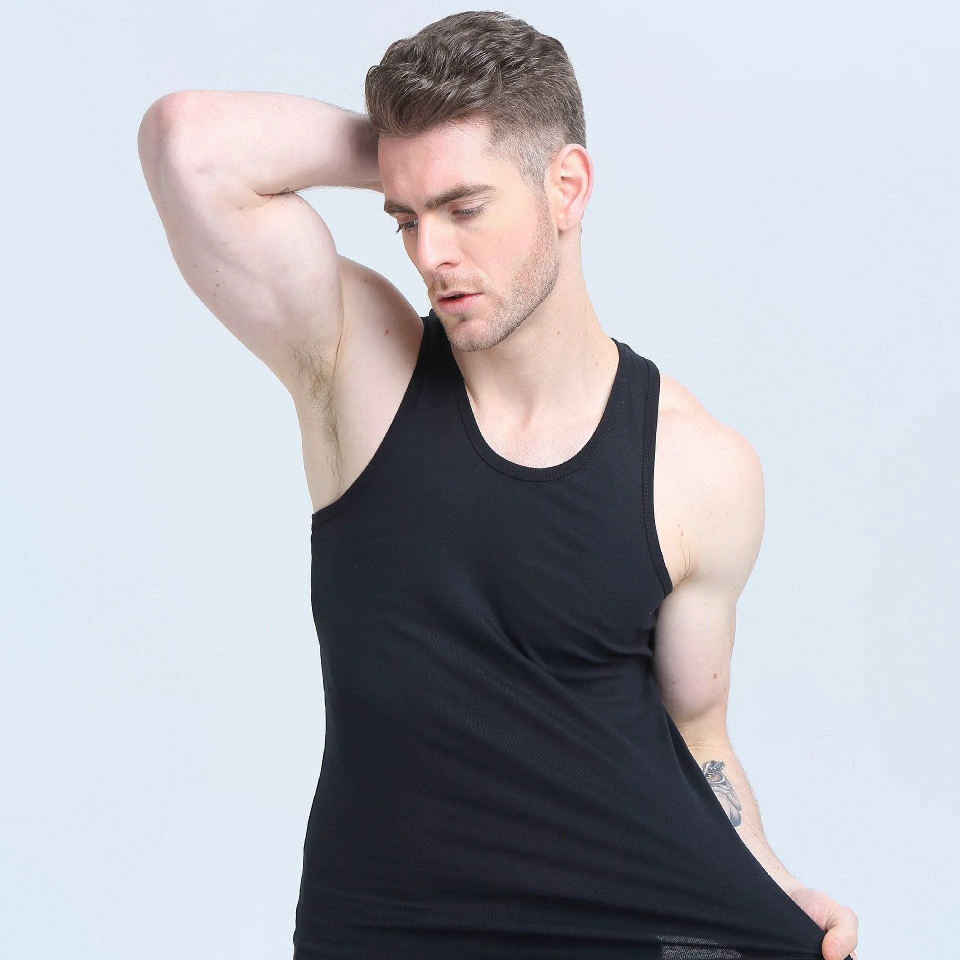 Summer Men's 100% Cotton Vest Sexy Underwear Sleeveless Tank Top Undershirts Breathable Gym Clothing Bodybuilding Tops T-shirts - Image 2