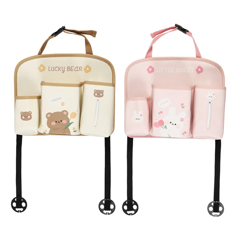 

Car storage bag hanging bag cute cartoon leather car seat back hanging storage bag multifunctional storage items