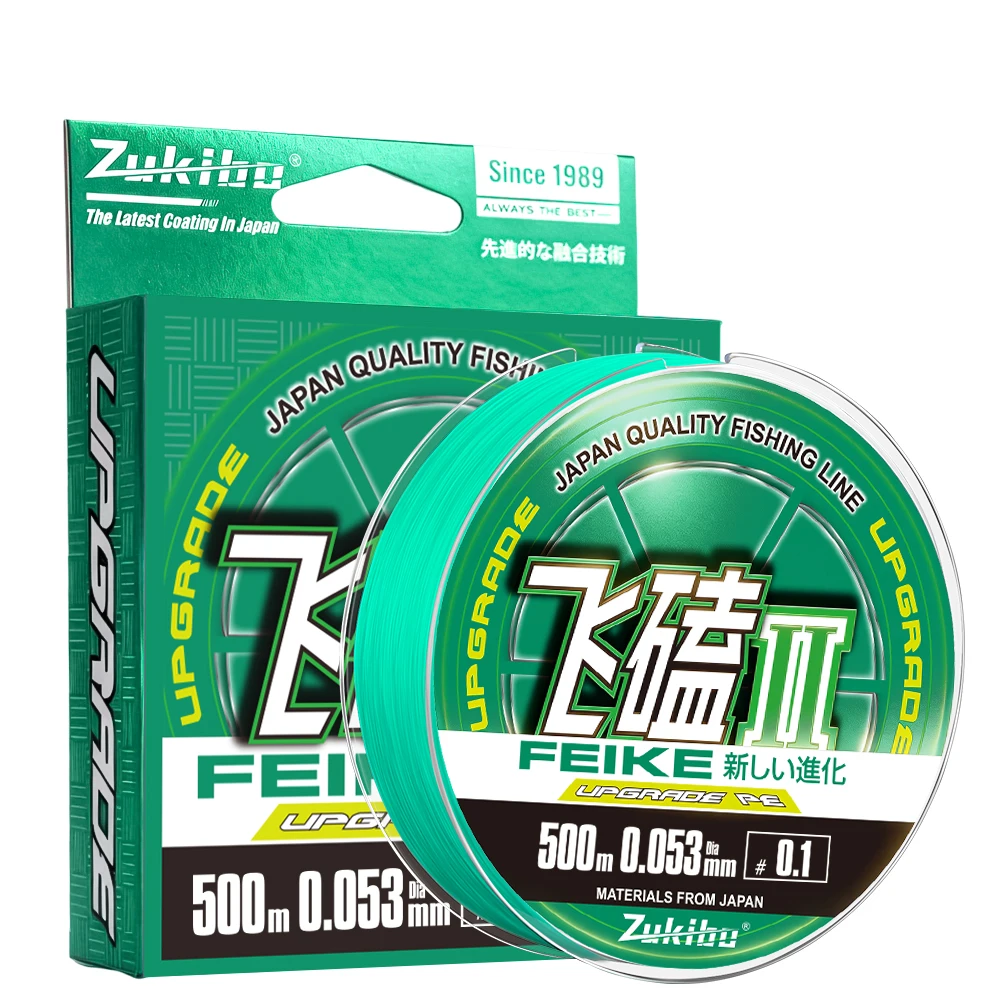 ZUKIBO Brand FEIKE Ⅱ Green Ultra Thinner Braided Multifilament PE Line 1000m Soft Strong Fishing Line Antibite Wear Resistant