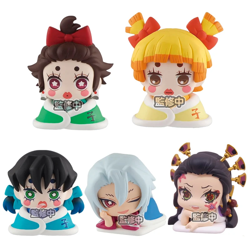 

Demon Slayer Anime Sleeping Figure Gashapon Toys Daki Kamado Tanjirou Uzui Tengen Hand Model Kawaii Doll Peripherals Ornaments