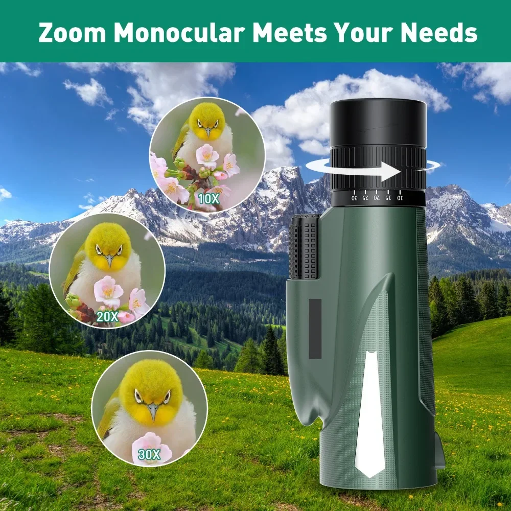 

30X50 Doubling Monocular Telescope 10-30X FMC High Magnification and High-definition Outdoors Portable Mobile Phone Photography