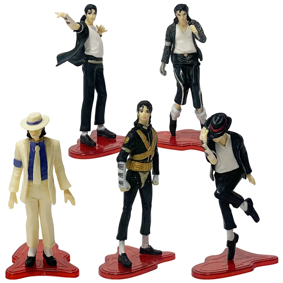 5 шт./компл., экшн-фигурка Майкла Джексона, 11 см, гладкая фигурка танцовщицы-криминала «Лунная походка», украшения для комнаты, коллекционная модель, игрушки-куклы