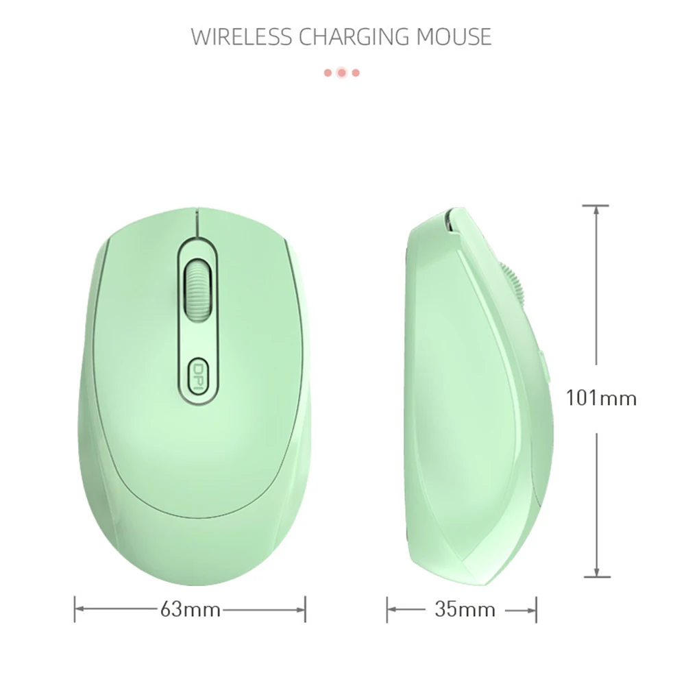 Rechargeable Wireless Mouse 2.4G Bluetooth Optical Mice Ergonomic 1600DPI Mouse for Computer Laptop PC Mute Gaming Mouse