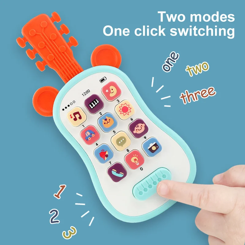 Guitar Phone Toys Baby Music Sound Phones Sleep Toys Analog Phones for Kid Baby Early Education Toys for Children Gifts 5