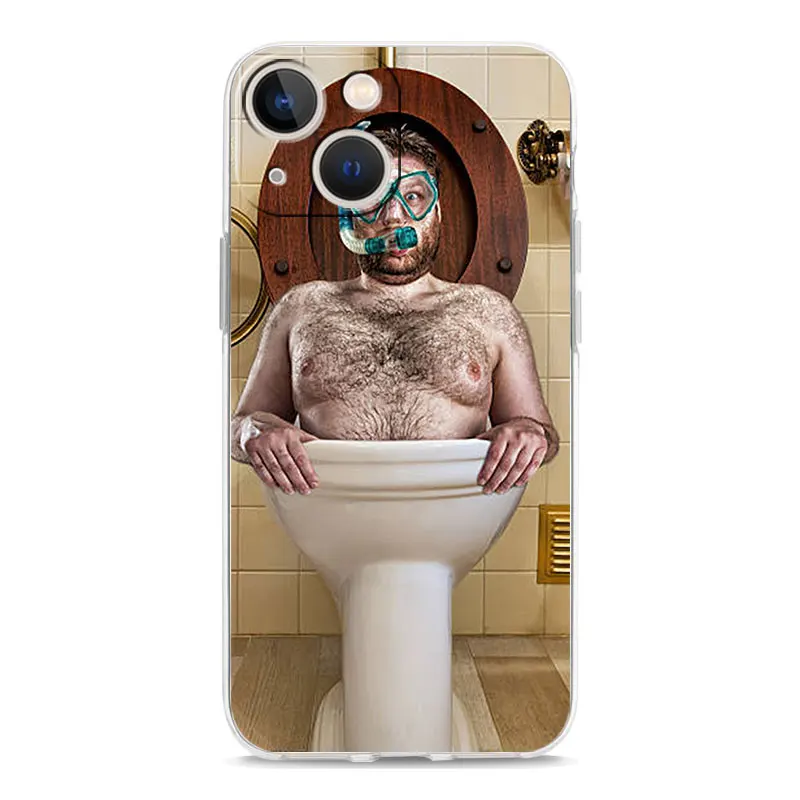 Soft TPU Transparent Phone Case Cover with Humorous Ugly Man Design