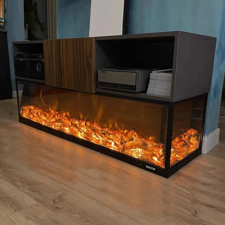 Custom-made Indoor Realistic Electric Fireplaces Flame LED Lighting with Multi Colors Flames Electric Decorative Fireplace