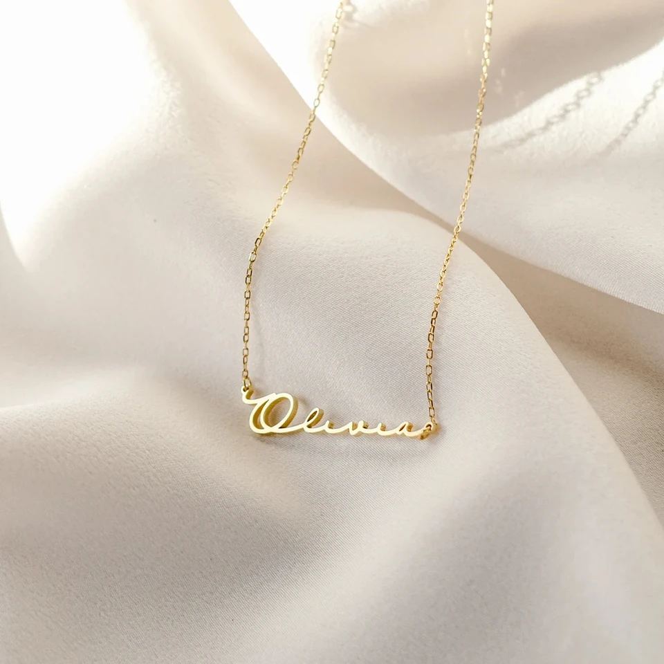 Collana Personalizzata Con Nome Custom4U - Acciaio Inossidabile 316L, Catena 40+5cm, Colore Argento - Gioiello Con Nome Per Donna, Sposa, Fidanzata, Mamma - Regalo Con Scatola - 3