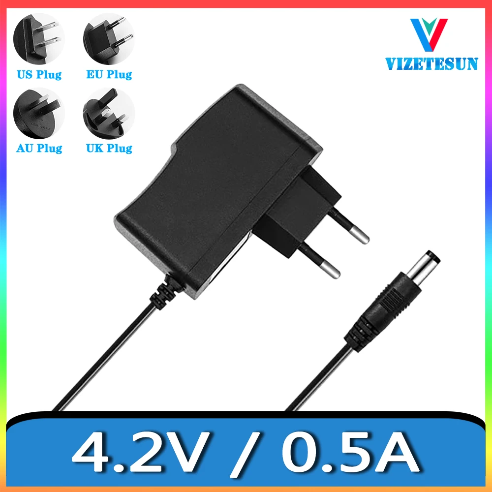 AC 100V-240V DC4.2V 0.5A Flashlight Charger 4.2V 500MA Universal ...