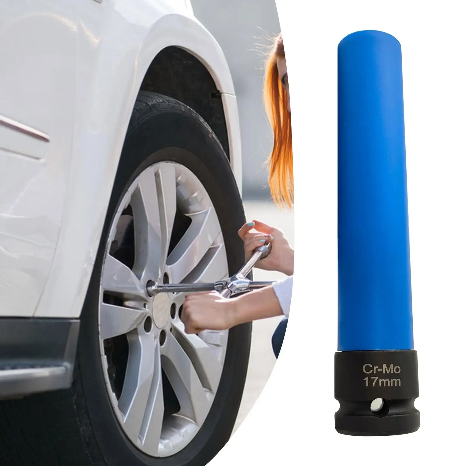 Lug Nut Socket Protective Sleeve Blue Easy to Use Replace Parts Protection Tire Tools Extra Long Thin Wall Wheel Protector