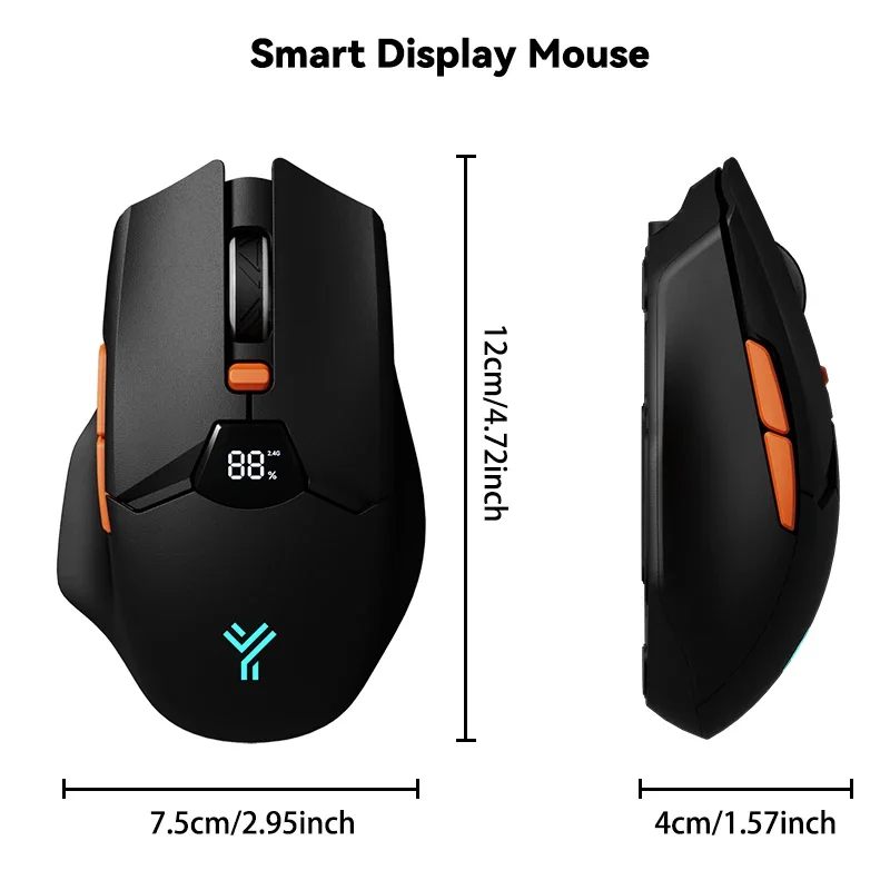 Ergonomic Wireless & Bluetooth Mouse with Adjustable DPI and Long-lasting Battery - Black & Grey White