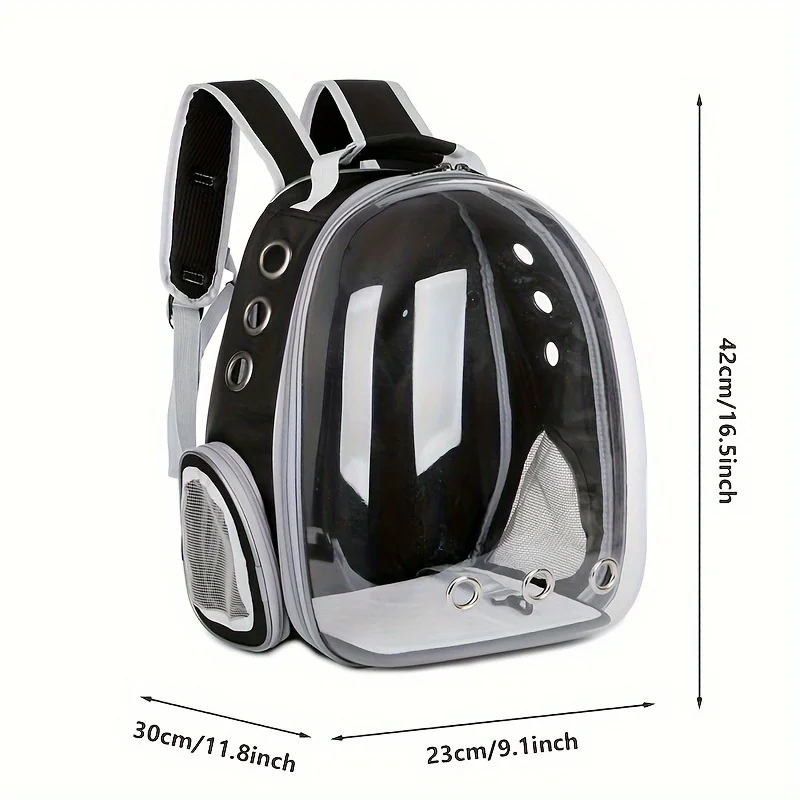 Large Capacity Baisher Pet Carrier Backpack, Durable Transparent PC Material, Zip Closure, Space Capsule Design for Cats