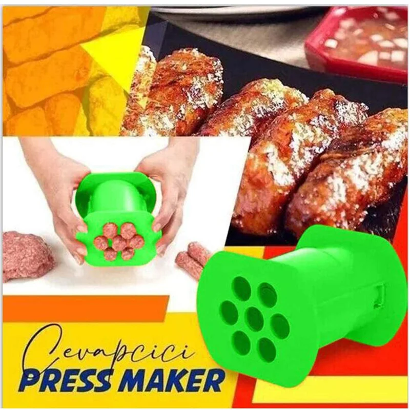 One Press Cevapcici Maker Manual Sausage Maker Meat Stuffer Filler Hand Operated Sausage Hand Machines Kitchen Cuisine