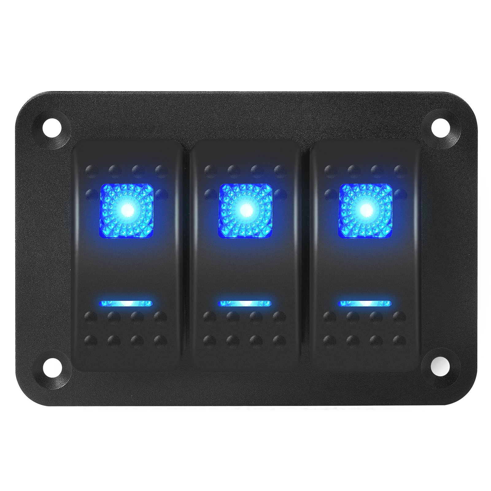 Panel Light Rocker Switch DaierTek Marine Switch Panel Waterproof 12V 3 Gang Rocker Switch Panel ...