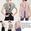 VITALINOVO Women's Workout Tanks Tie Back Short Sleeve Shirts Yoga Athletic Open Back Sport Gym Tops Breathable Gym T Shirts 5