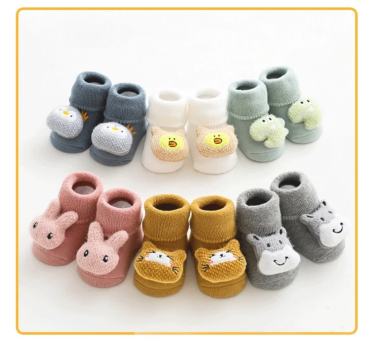 Description Picture 3 of itemCute Cartoon Baby Socks Girls Boys Rabbit Bear Anti Slip Soft Warm Winter Autumn Toddler Indoor Floor Thicken Socks For Kids
