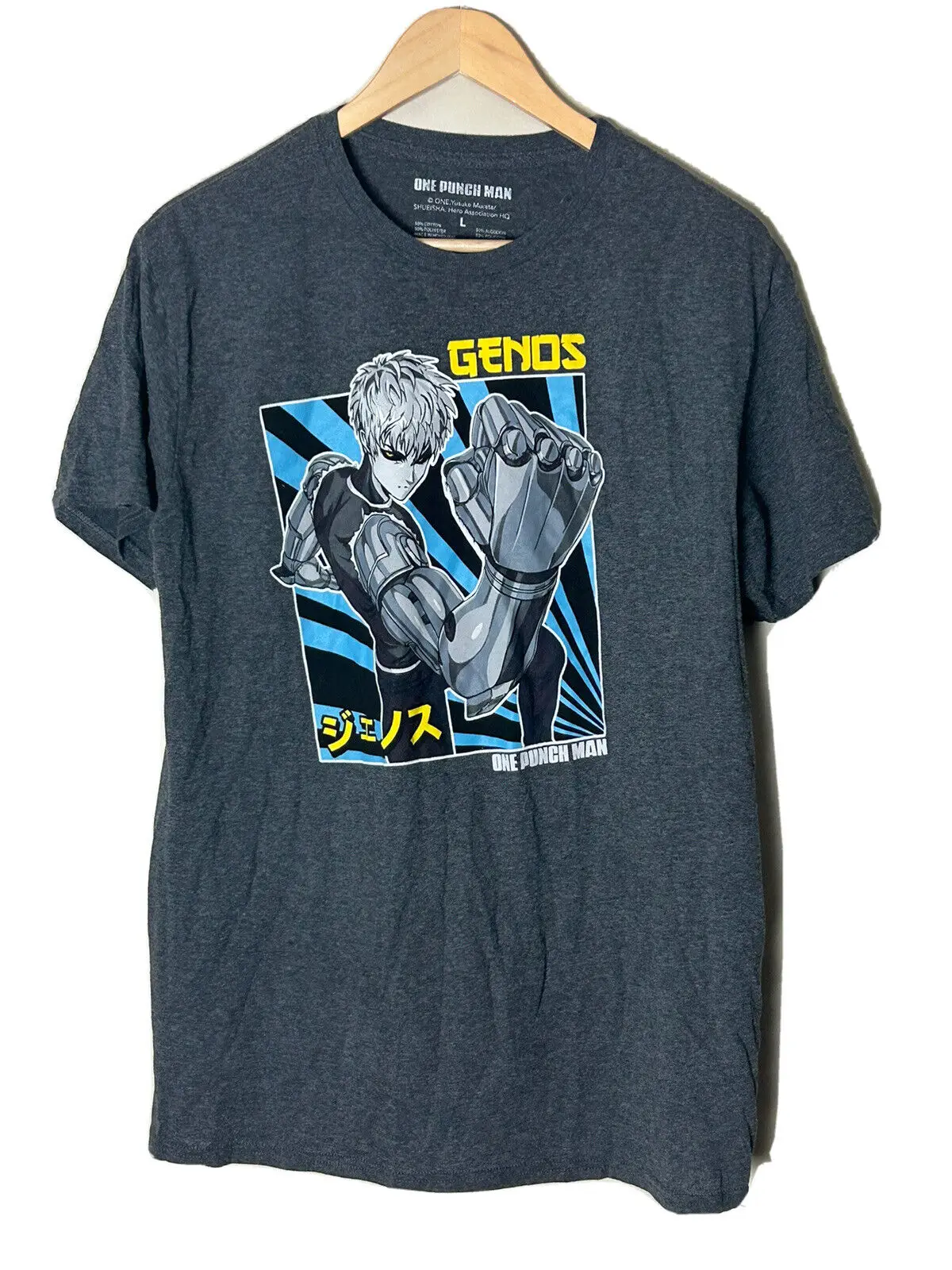 One Man Punch Shirt Manica Corta Girocollo Grigio Anime One Man Punch L Maniche Lunghe