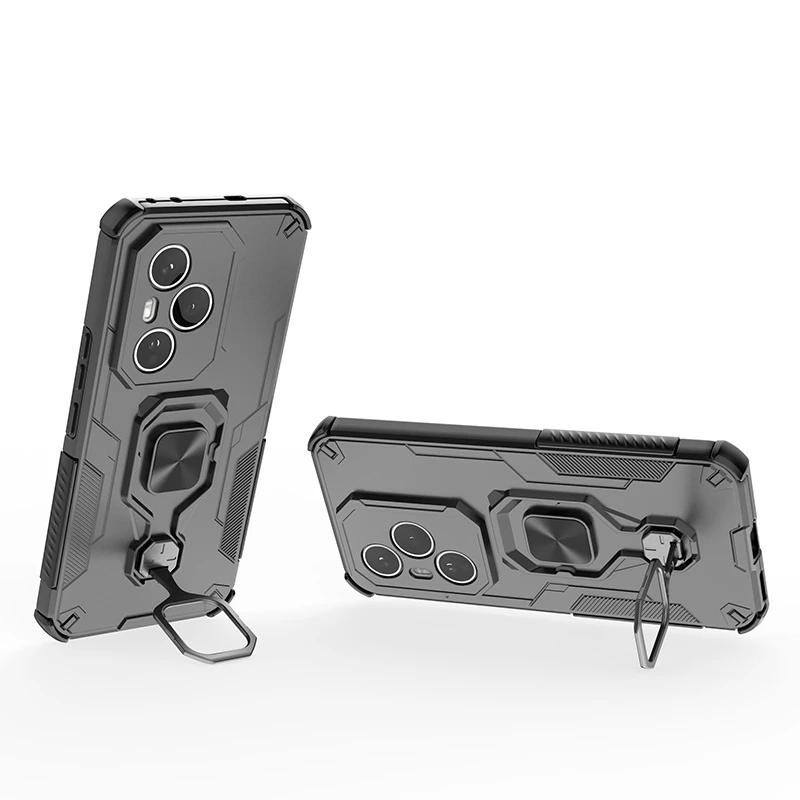 Enhanced Armor Magnetic Ring Holder Case with Camera Protection