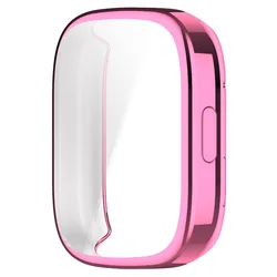 Enhanced TPU Smartwatch Protective Cover - Full Screen Shield and Bumper for Redmi Watch 3 (Pink)