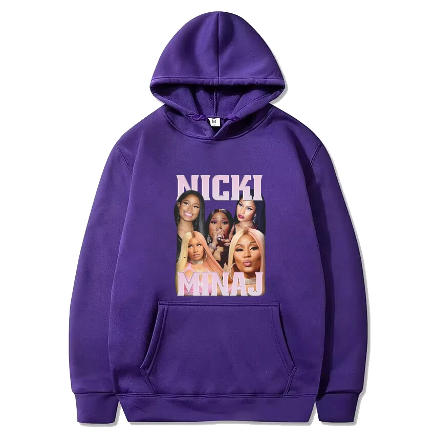 Hot Rapper Nicki Minaj Fashion Graphics black Hoodie Men Women Hip Hop Casual streetwear Unisex Fleece Long sleeve Sweatshirt