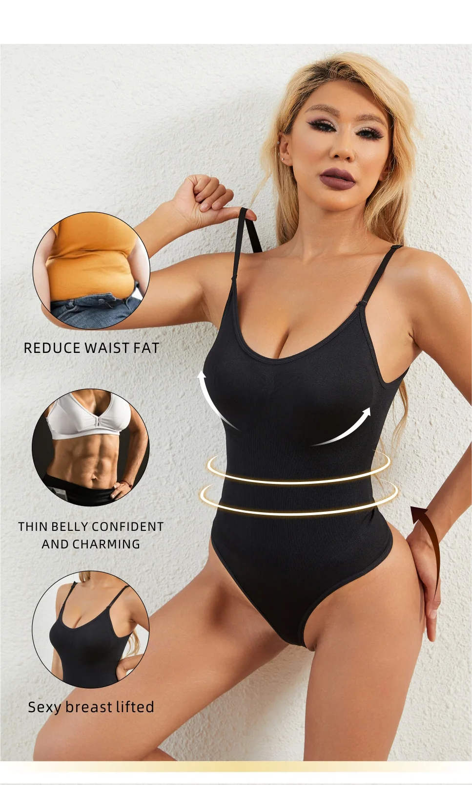 Description Picture 5 of itemBodysuit Shapewear Women Full Body Shaper Tummy Control Hip Butt Lifter Corset Thigh Reductive Slimming Waist Trainer Underwear