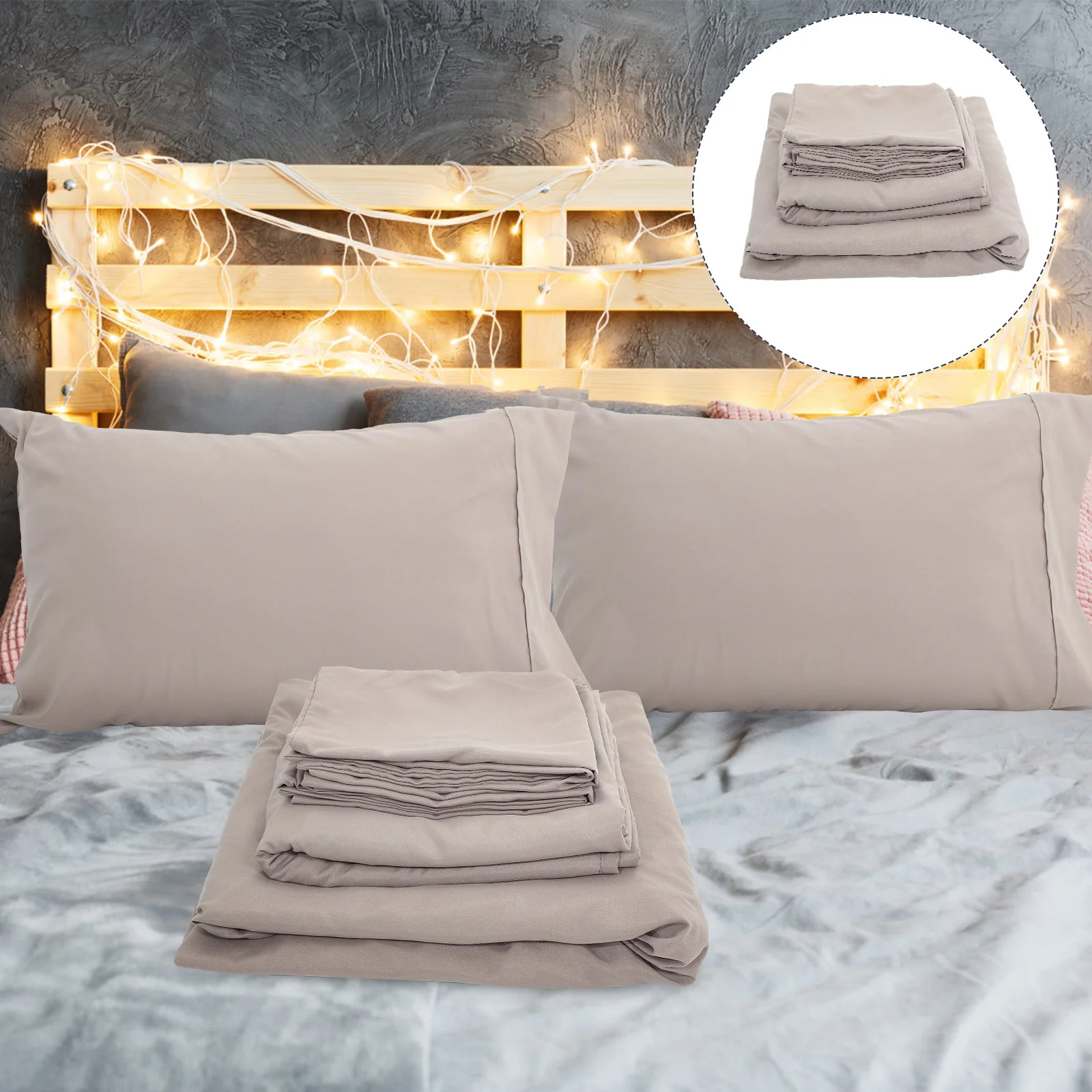 

1 set of Pillow Cover Set Pillow Cover Fitted Sheet Comfortable Bedding Set