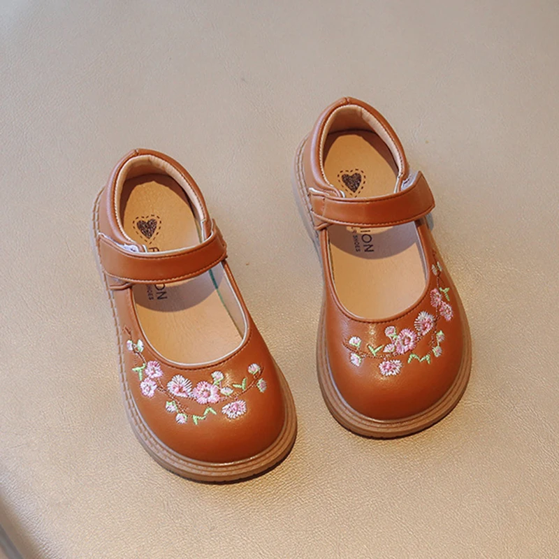 Bobora New Children Leather Shoes for Infant Girls Soft Bottom Casual Shoes Kids Sweet Princess Toddler Dance Sneakers