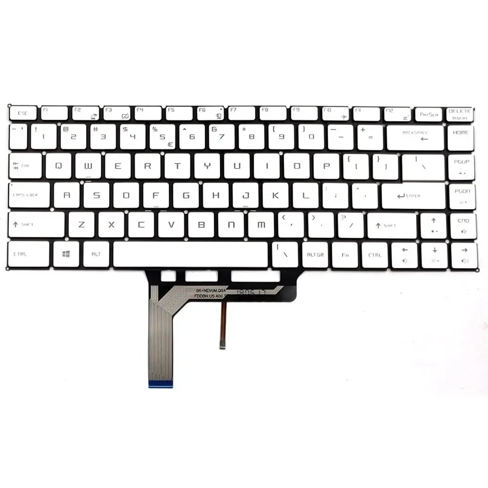 QUETTERLEE Replacement New US Black English Backlit Laptop Keyboard for MSI GS65 GS65VR P65 WP65 WS65 PS63 GF63 PS42 MS-16Q1 Series 787766-020 US010 NSK-FDABN_B00 White Backlight 