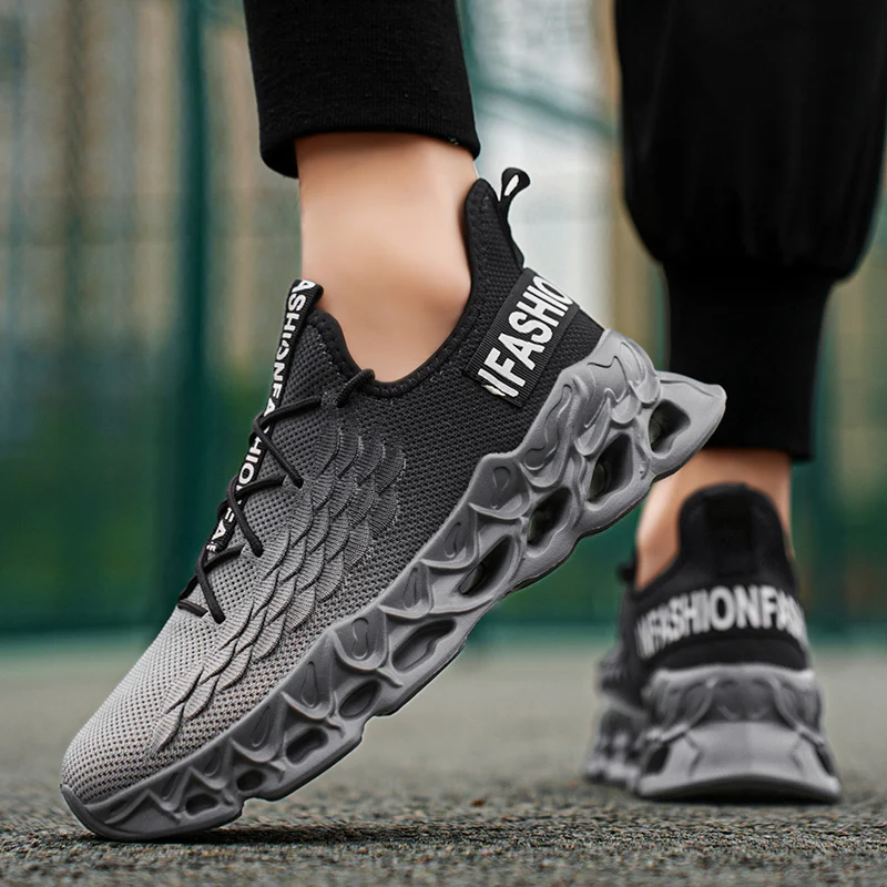 YRZL Men's Shoes Athletic Running Sneakers Man Breathable Mesh Sports Comfortable Non Slip Walking Shoes for Men Outdoor 4