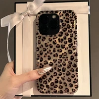 Cute Leopard Print Clear Phone Case For iPhone 16 15 14 13 12 11 17 Pro Max 15 Pro XS XR X 7 8 Plus Shockproof Silicone Cover