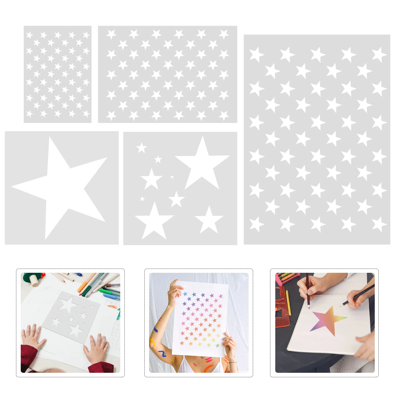 

5 Pcs Pentagram Template Molds Unique Shape Stencils Pattern Drawing Hollow Out For Painting Pp Templates Spraying Delicate