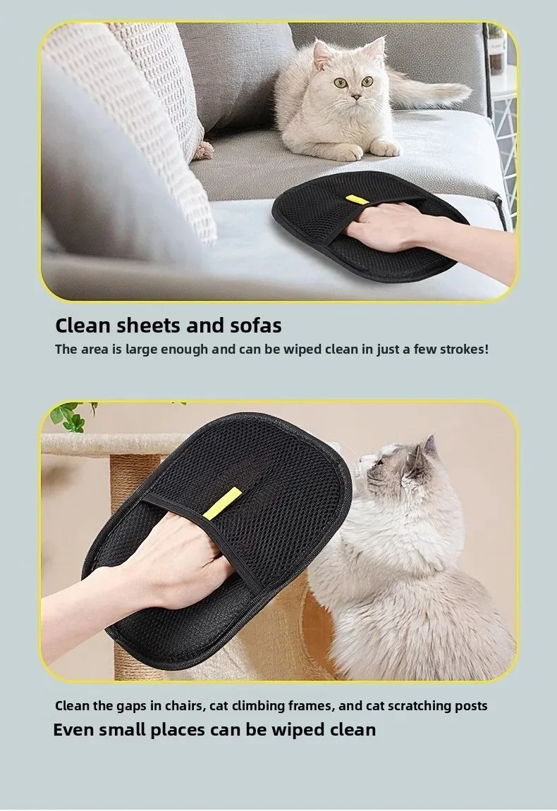 2-in-1 Pet Grooming Glove For Cats And Dogs Electrostatic Mitt_voghion.com
