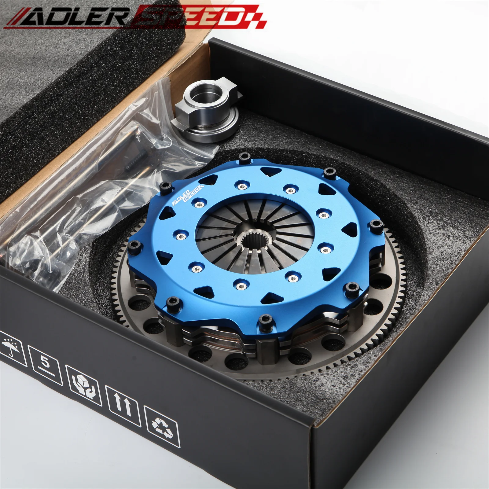 S+ADLERSPEED 8.5인치(215mm) 레이스 클러치 키트 & 트윈 디스크 (미쓰비시 랜서 에보 4 5 6 7 8 9 용)