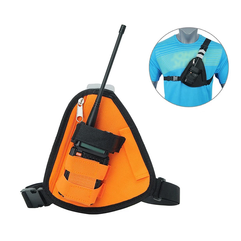 

Adjustable Radio Harness Bag Front Pack Triangle Chest Bag Pouch Holster Carry Case For Walkie Talkie