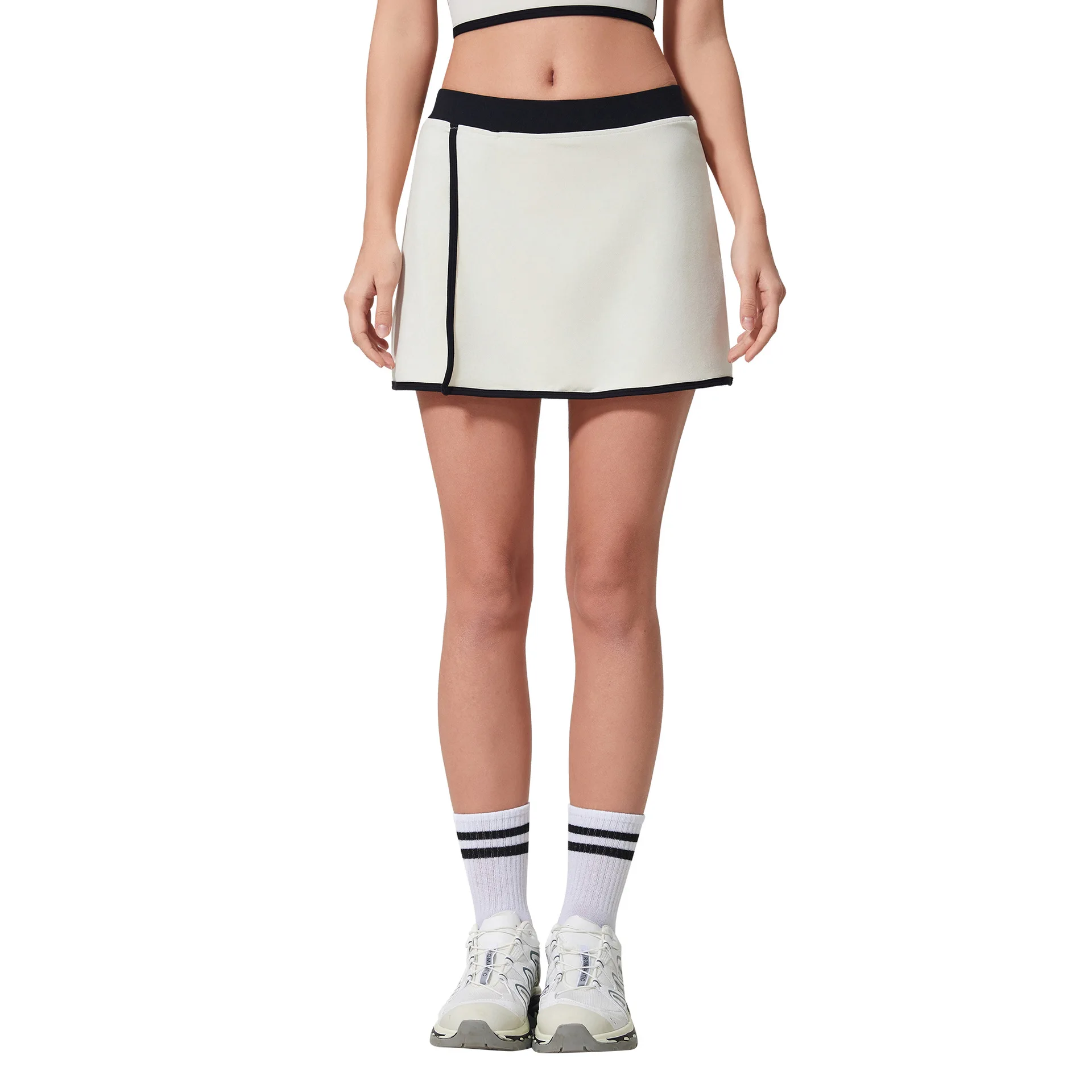 Mermaid Curve Summer Contrast Split Yoga Sports Skirt Women's Hip Covering Slimming Fashionable All-match Fitness Tennis Skirt