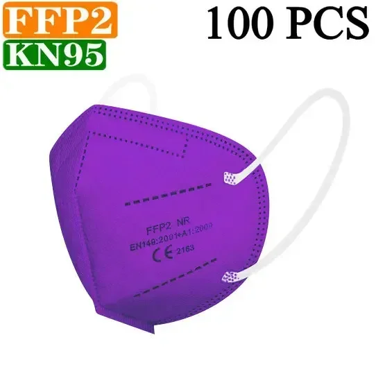 Lot de 100 masques jetables YC95 pour protection respiratoire, emballage blanc.