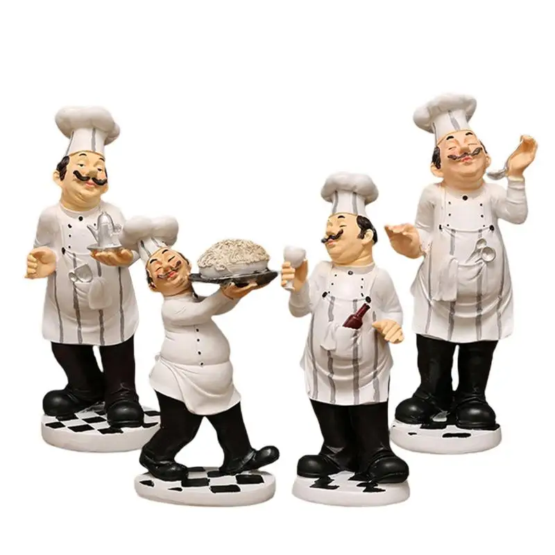 

Chef Statue for Kitchen Cooking Chef Figurines Resin Table Centerpieces Desk Ornament Chef Kitchen Decor Chet Statues Home