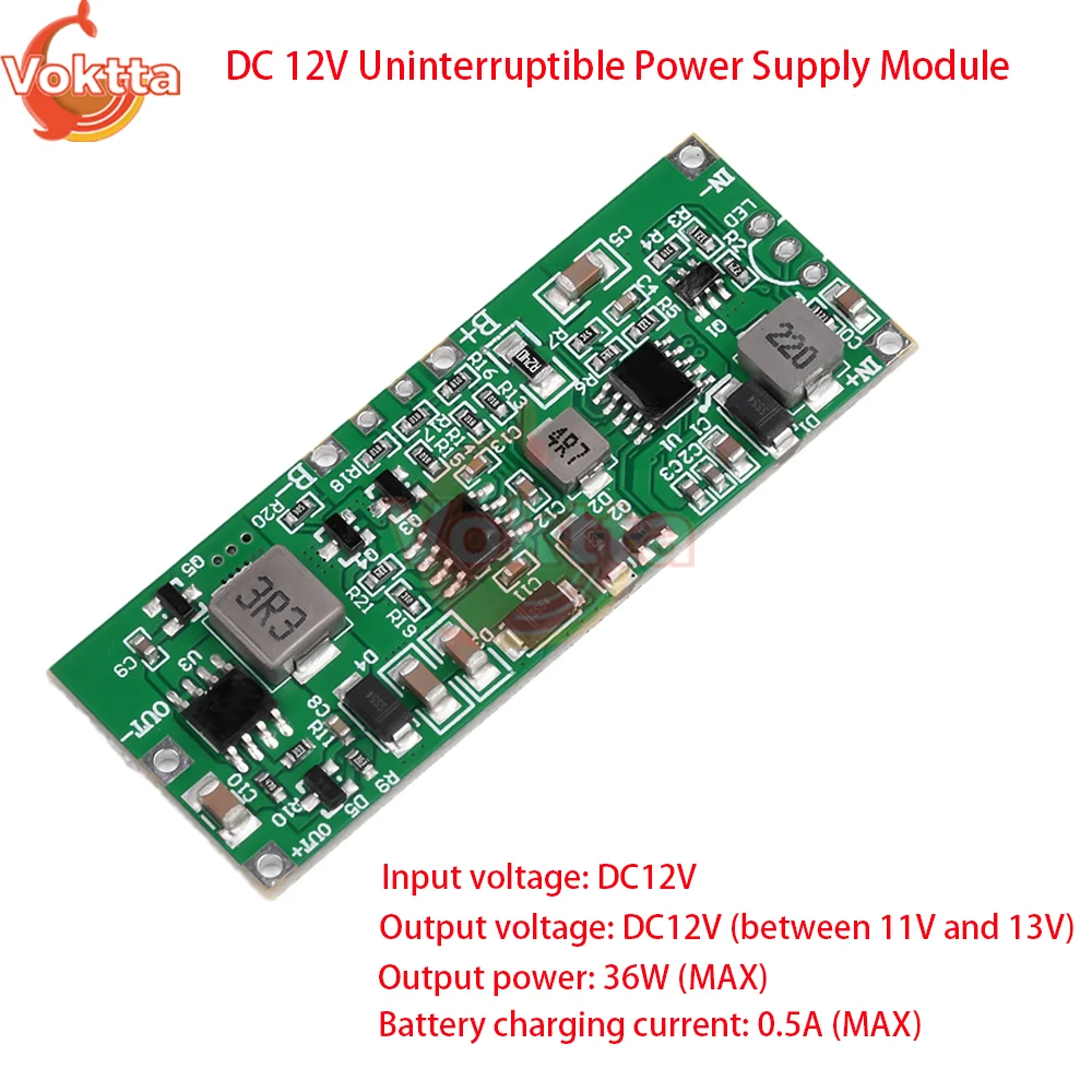 DC 12V Uninterruptible Power Supply 3S Lithium Battery Pack UPS Control Board Automatic Charging Discharging Voltage Converter